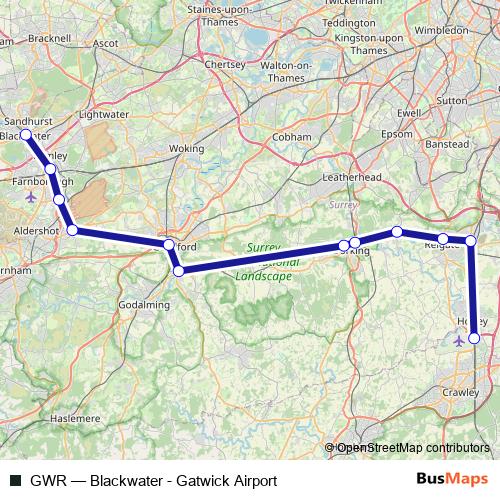 GWR rail Line Map