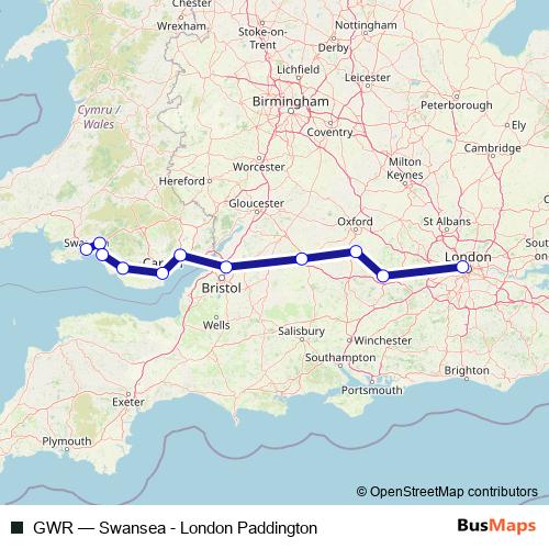 GWR rail Line Map