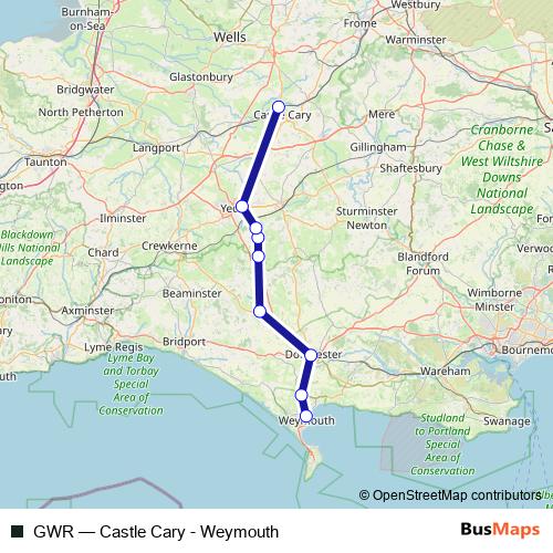 GWR rail Line Map