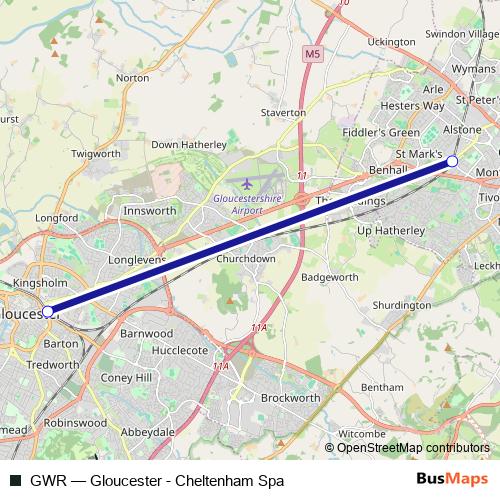GWR rail Line Map