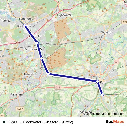 GWR rail Line Map