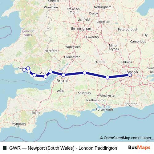 GWR rail Line Map