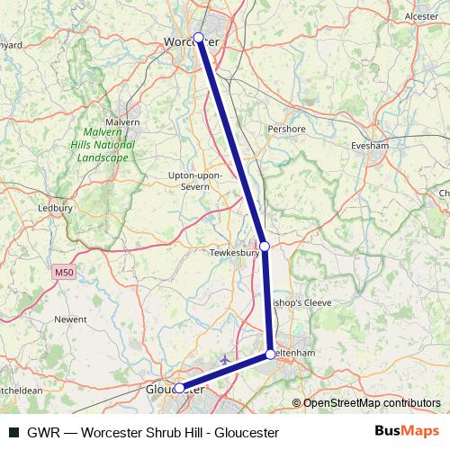 GWR rail Line Map