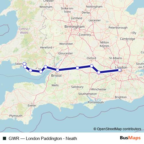 GWR rail Line Map