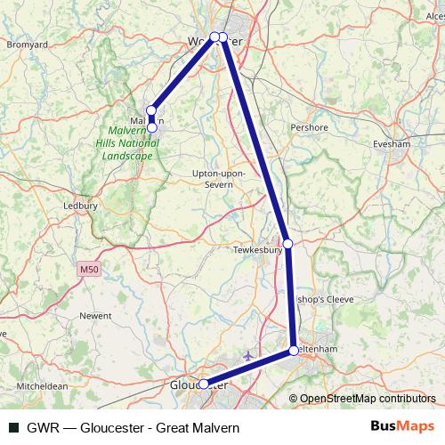 GWR rail Line Map