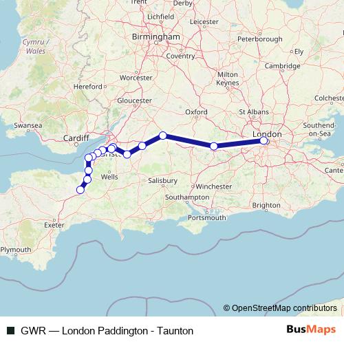 GWR rail Line Map