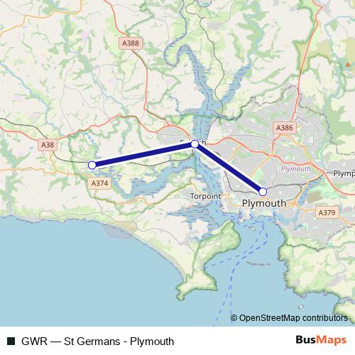 GWR rail Line Map