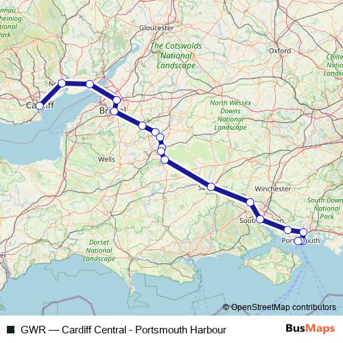 GWR rail Line Map