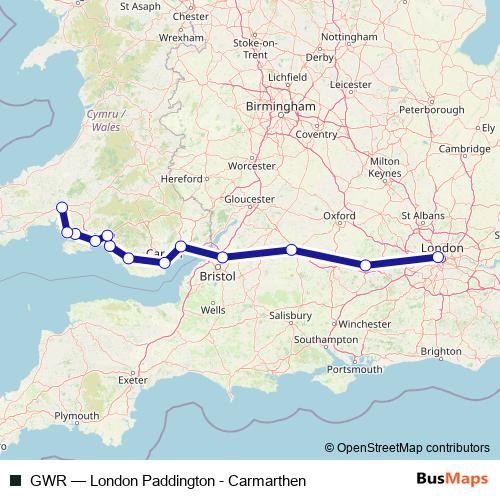 GWR rail Line Map