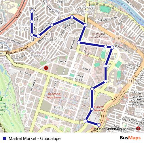 Market Market - Guadalupe bus Line Map