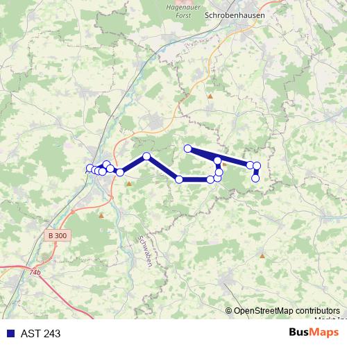 AST 243 bus Line Map