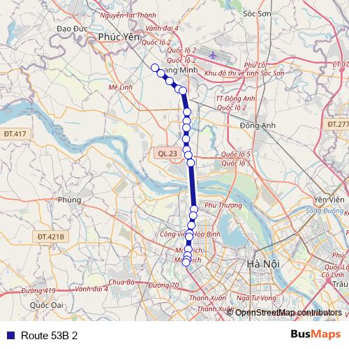 Route 53B 2 bus Line Map