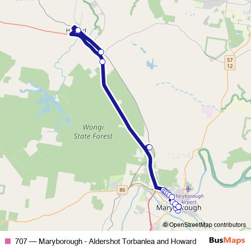 707 bus Line Map