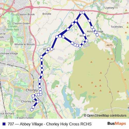 707 bus Line Map