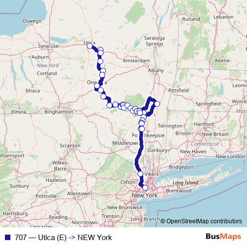 707 bus Line Map
