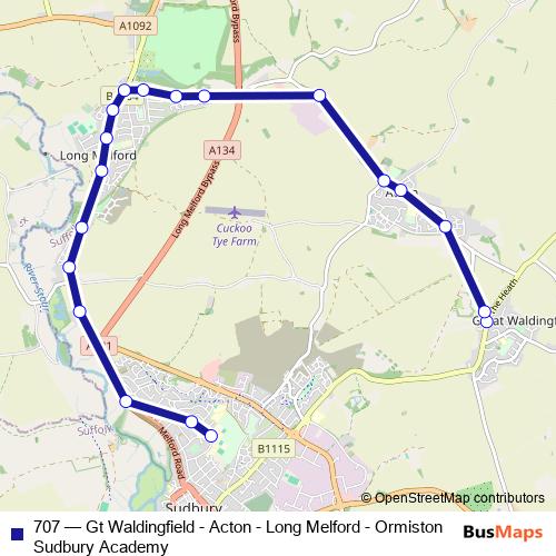 707 bus Line Map
