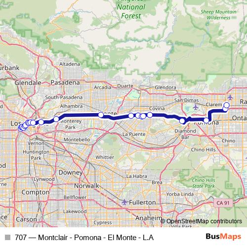 707 bus Line Map