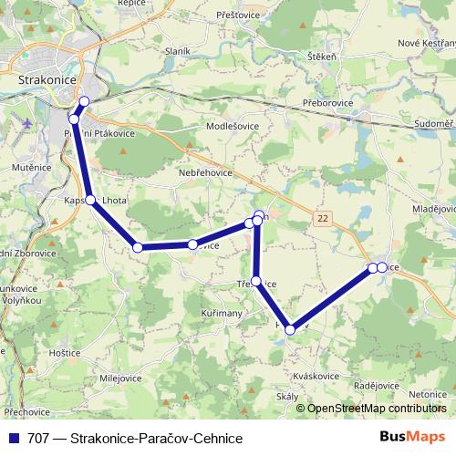 707 bus Line Map