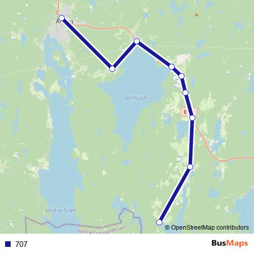 707 bus Line Map