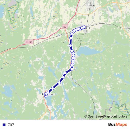 707 bus Line Map