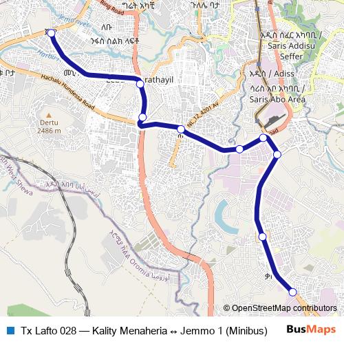 Tx Lafto 028 bus Line Map