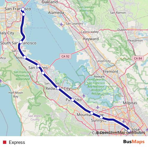 Express rail Line Map