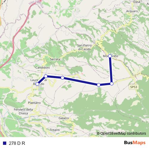 278 D R bus Line Map