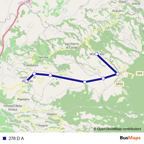 278 D A bus Line Map