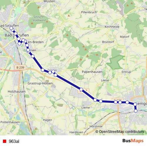963al bus Line Map