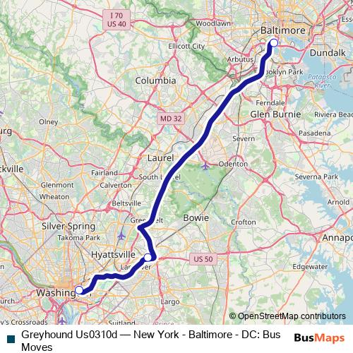 Greyhound Us0310d bus Line Map