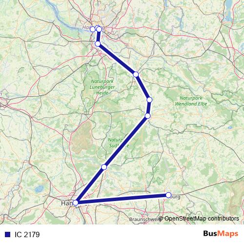 IC 2179 rail Line Map