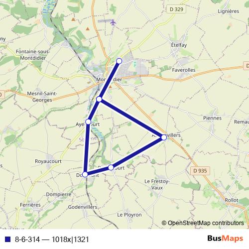 8-6-314 bus Line Map