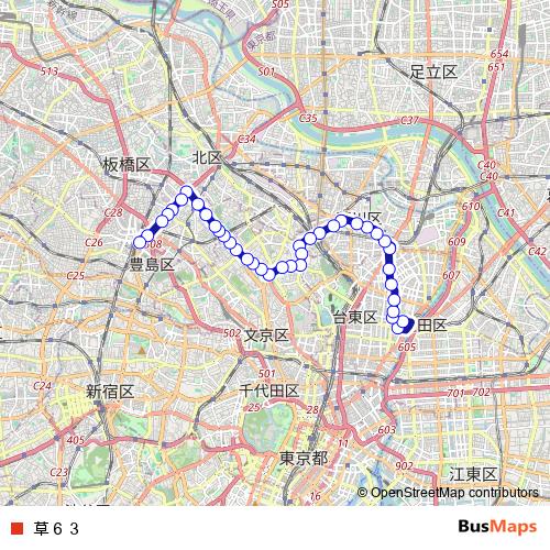 草６３ bus Line Map