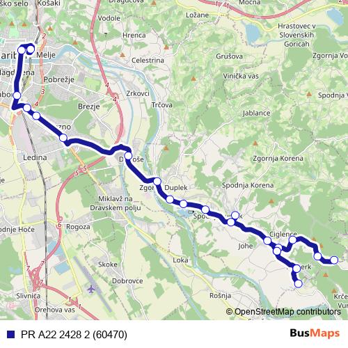 PR A22 2428 2 (60470) bus Line Map
