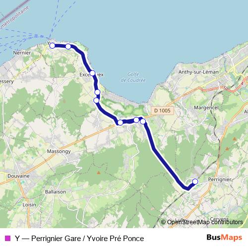 Y bus Line Map