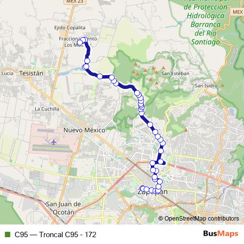 C95 bus Line Map