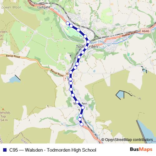 C95 bus Line Map