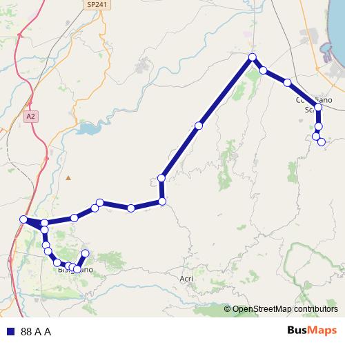 88 A A bus Line Map