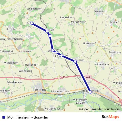 Mommenheim - Buswiller bus Line Map