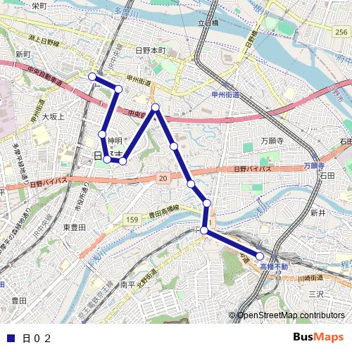 日０２ bus Line Map