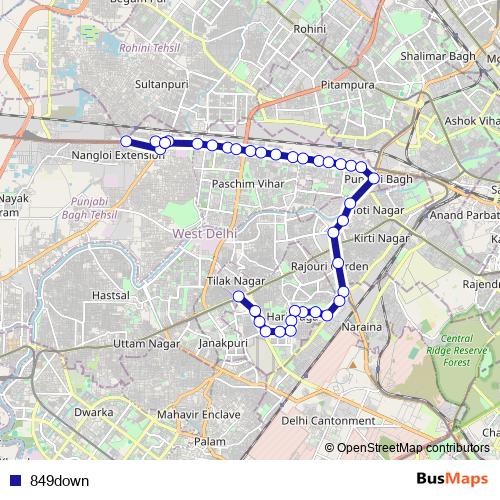 849down bus Line Map