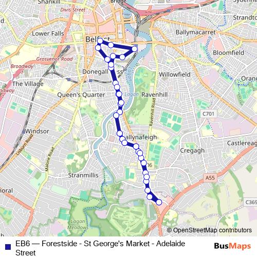 EB6 bus Line Map