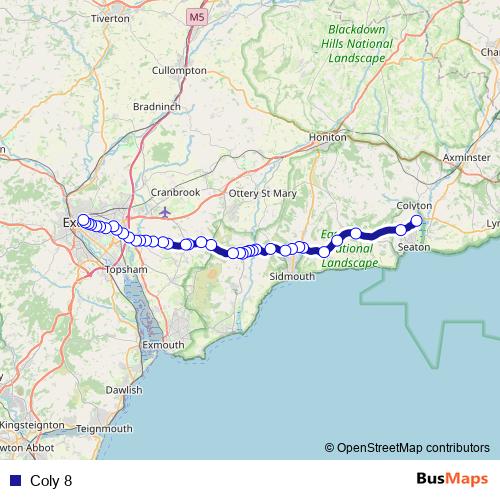 Coly 8 bus Line Map