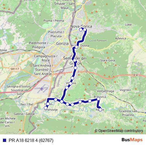 PR A18 6218 4 (62767) bus Line Map