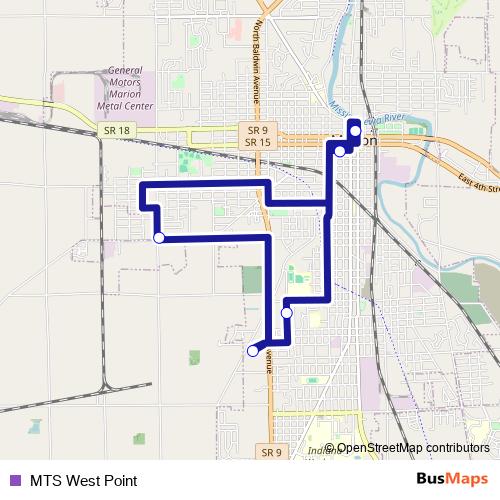 MTS West Point bus Line Map