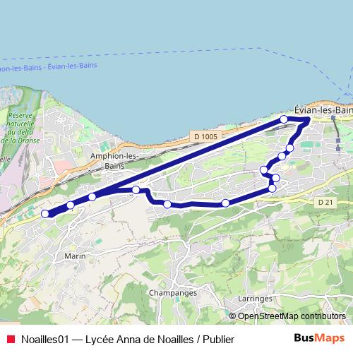 Noailles01 bus Line Map