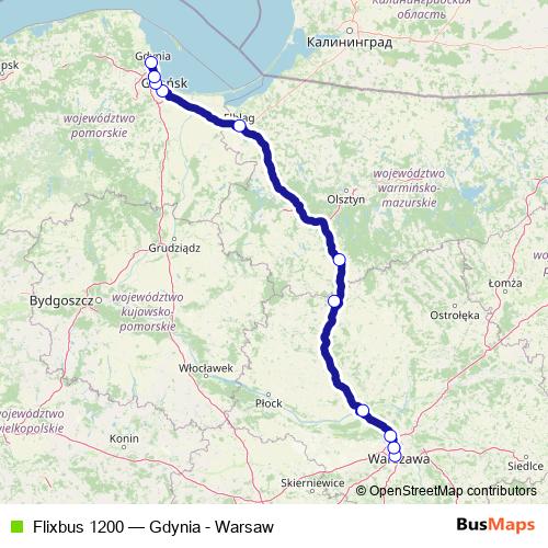 Flixbus 1200 bus Line Map