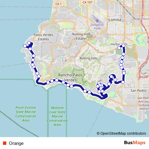 Orange bus Line Map