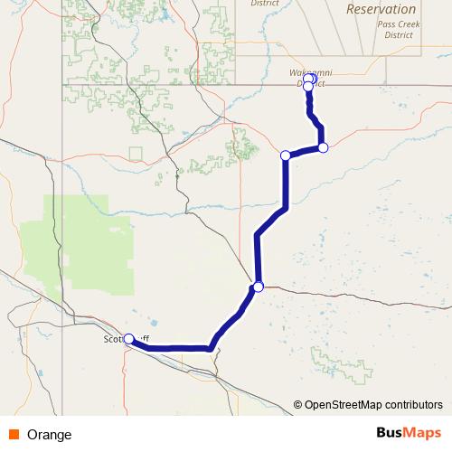Orange bus Line Map