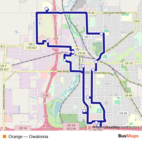 Orange bus Line Map